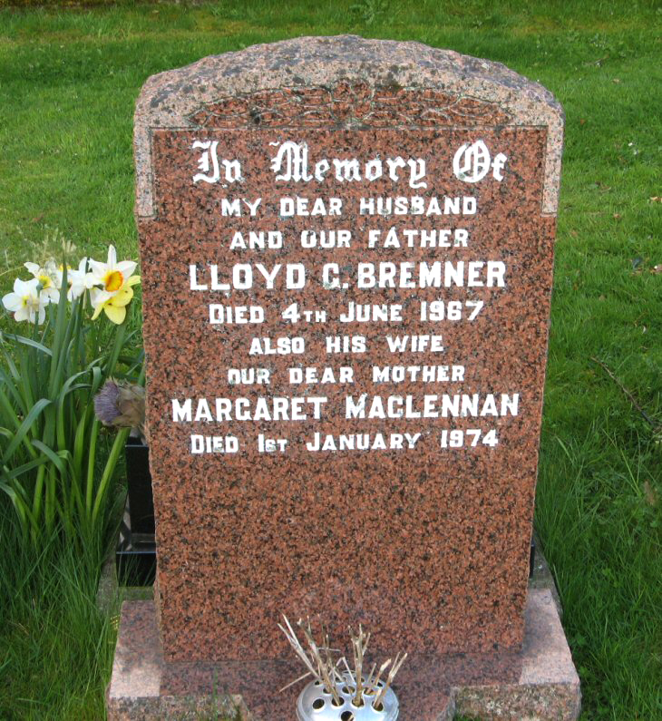 Photo of headstones/Margaret MacLennan d1974 hdstn Foddery cemetery